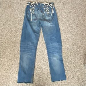 Samaria Leah reworked Levi’s custom made lace-up jeans 17007